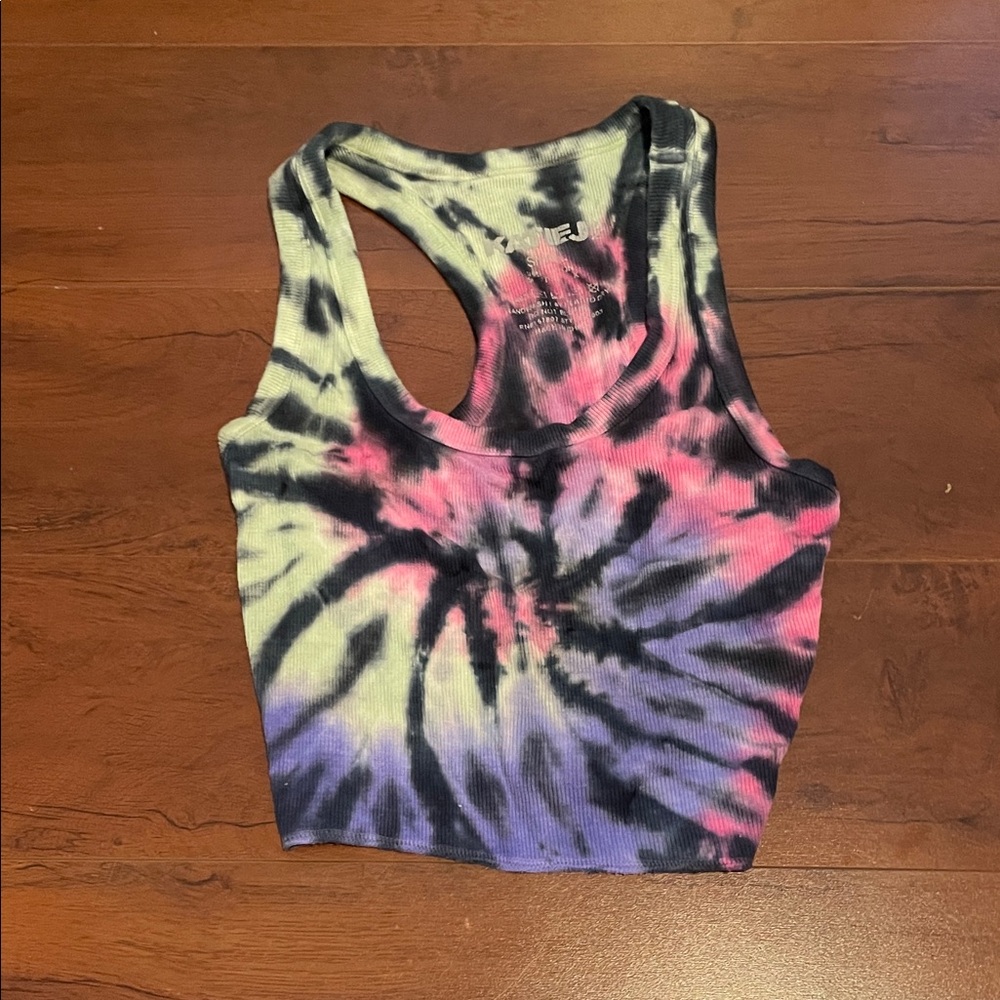 Katie J NYC Multicolor Tie-Dye Tank Top